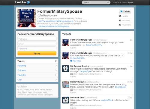 Twitter - military divorce / former military spouse